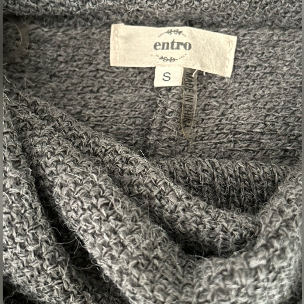 Entro Cowl Neck Oversized Sweater Kangaroo Pocket Batwing Sleeves Size S - Picture 8 of 13